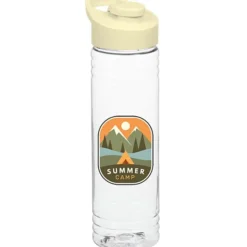 Clear Impact Halcyon Water Bottle with Flip Carry Lid - 24 oz - Full Color