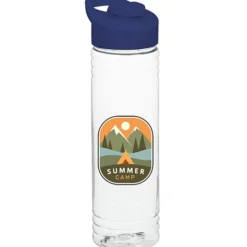 Clear Impact Halcyon Water Bottle with Flip Carry Lid - 24 oz - Full Color