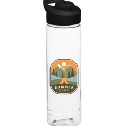 Clear Impact Halcyon Water Bottle with Flip Carry Lid - 24 oz - Full Color