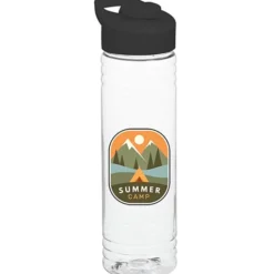 Clear Impact Halcyon Water Bottle with Flip Carry Lid - 24 oz - Full Color