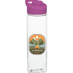 Clear Impact Halcyon Water Bottle with Flip Carry Lid - 24 oz - Full Color