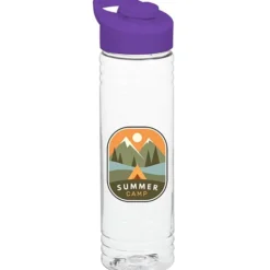 Clear Impact Halcyon Water Bottle with Flip Carry Lid - 24 oz - Full Color