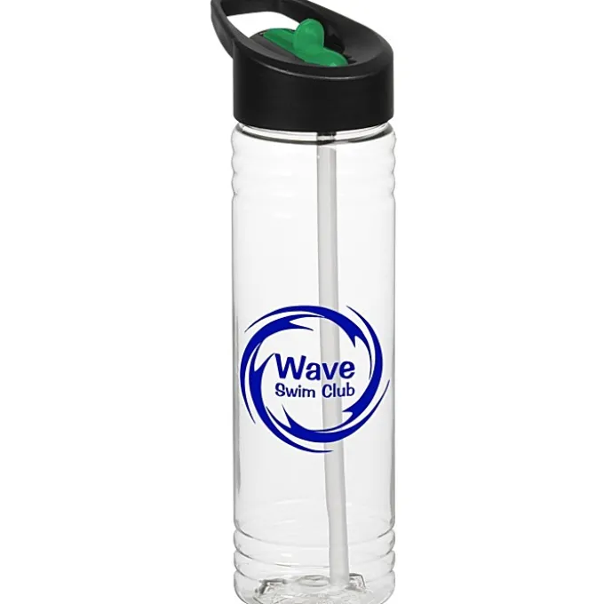 Clear Impact Halcyon Water Bottle with Two-Tone Flip Straw Lid - 24 oz
