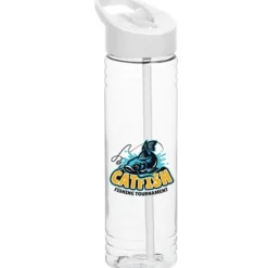 Clear Impact Halcyon Water Bottle with Flip Straw Lid - 24 oz - Full Color