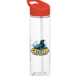 Clear Impact Halcyon Water Bottle with Flip Straw Lid - 24 oz - Full Color