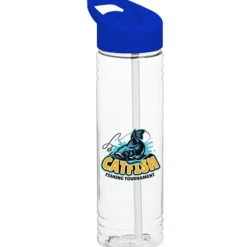 Clear Impact Halcyon Water Bottle with Flip Straw Lid - 24 oz - Full Color