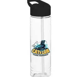 Clear Impact Halcyon Water Bottle with Flip Straw Lid - 24 oz - Full Color