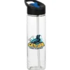 Clear Impact Halcyon Water Bottle with Two-Tone Flip Straw Lid - 24 oz - Full Color