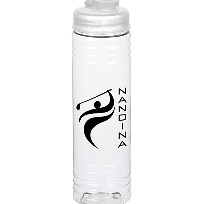 Clear Impact Halcyon Water Bottle with Flip Drink Lid - 24 oz