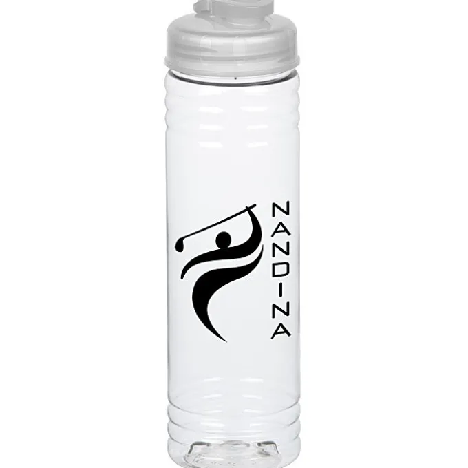 Clear Impact Halcyon Water Bottle with Flip Drink Lid - 24 oz