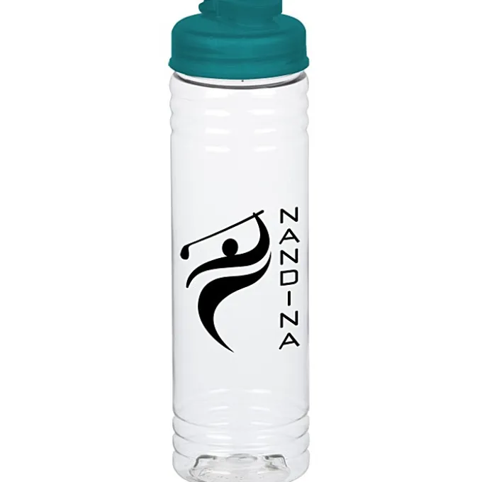 Clear Impact Halcyon Water Bottle with Flip Drink Lid - 24 oz