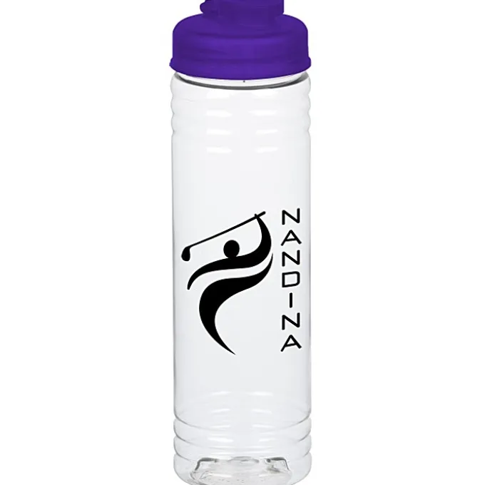 Clear Impact Halcyon Water Bottle with Flip Drink Lid - 24 oz
