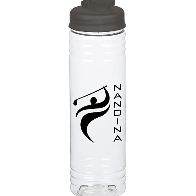 Clear Impact Halcyon Water Bottle with Flip Drink Lid - 24 oz