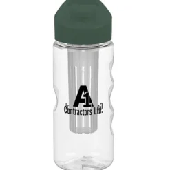 Clear Impact Infuser Mini Mountain Bottle with Flip Carry Lid - 22 oz