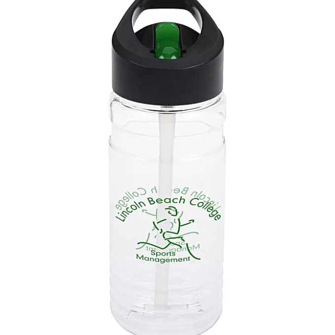 Clear Impact Line Up Bottle with Two-Tone Flip Straw Lid - 20 oz