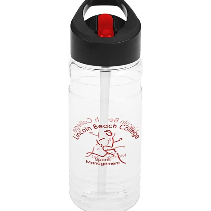 Clear Impact Line Up Bottle with Two-Tone Flip Straw Lid - 20 oz