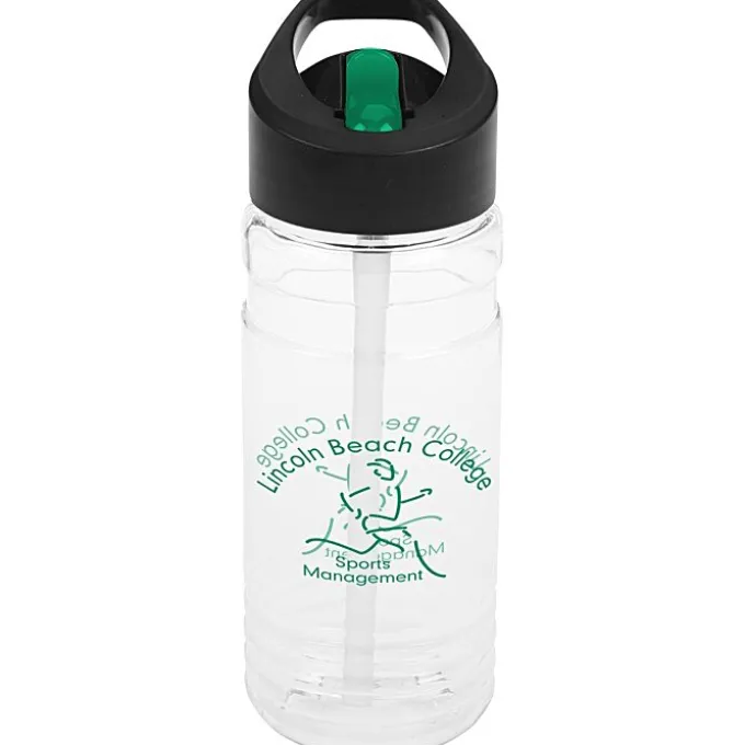 Clear Impact Line Up Bottle with Two-Tone Flip Straw Lid - 20 oz