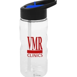 Clear Impact Mini Mountain Bottle with Two-Tone Flip Straw Lid - 22 oz