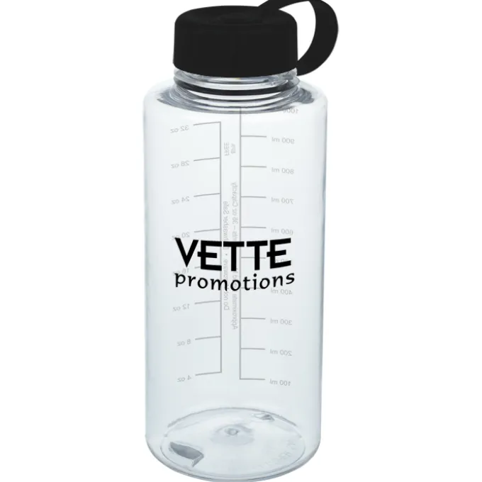 Clear Impact Mountain Bottle with Tethered Lid - 36 oz