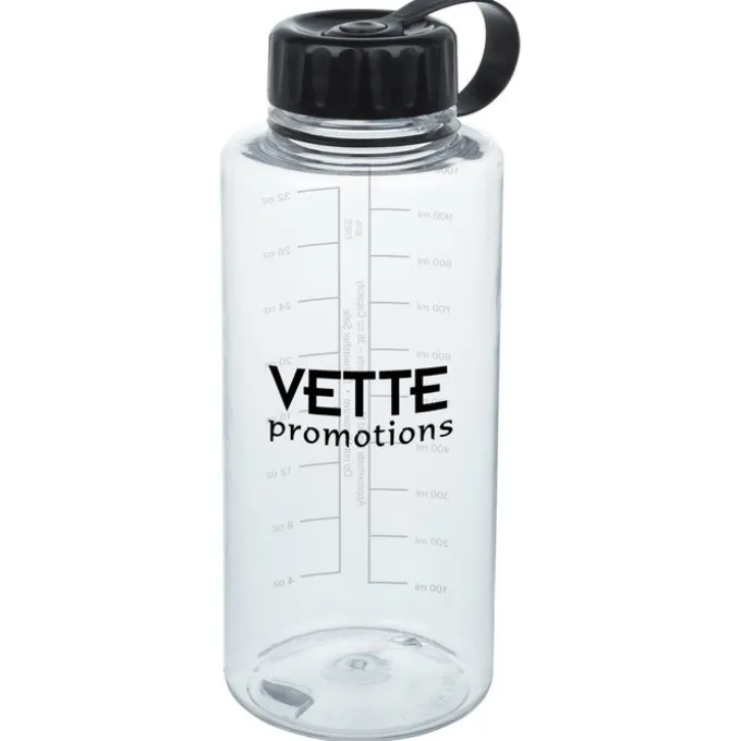 Clear Impact Mountain Bottle with Tethered Lid - 36 oz