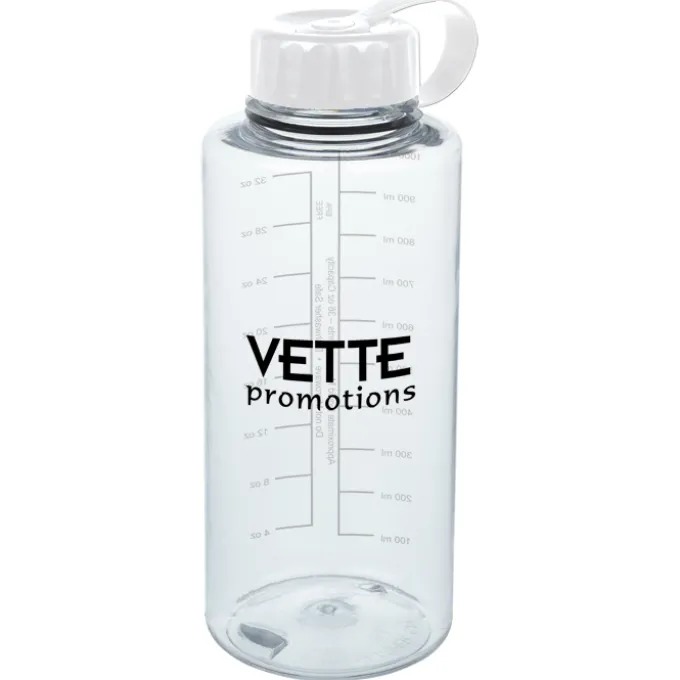 Clear Impact Mountain Bottle with Tethered Lid - 36 oz