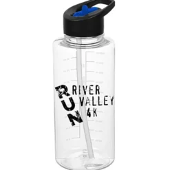 Clear Impact Mountain Bottle with Two-Tone Flip Straw Lid - 36 oz