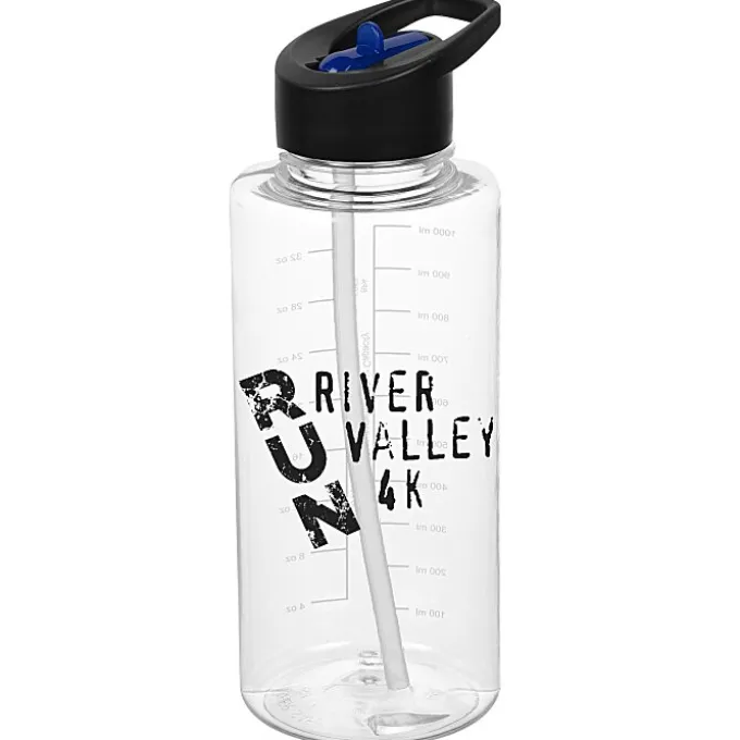 Clear Impact Mountain Bottle with Two-Tone Flip Straw Lid - 36 oz