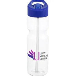 Clear Impact Olympian Bottle with Flip Straw Lid - 28 oz - Full Color