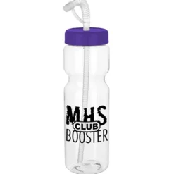 Clear Impact Olympian Bottle with Straw Lid - 28 oz