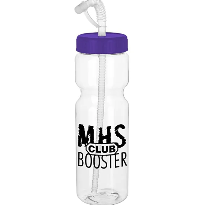 Clear Impact Olympian Bottle with Straw Lid - 28 oz