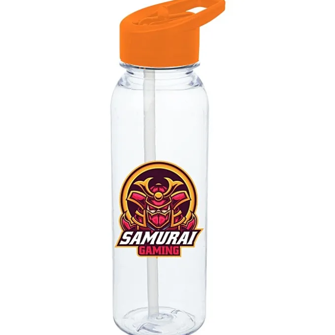Clear Impact Outdoor Bottle with Flip Straw Lid - 24 oz - Full Color