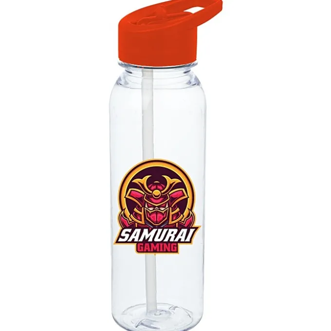 Clear Impact Outdoor Bottle with Flip Straw Lid - 24 oz - Full Color