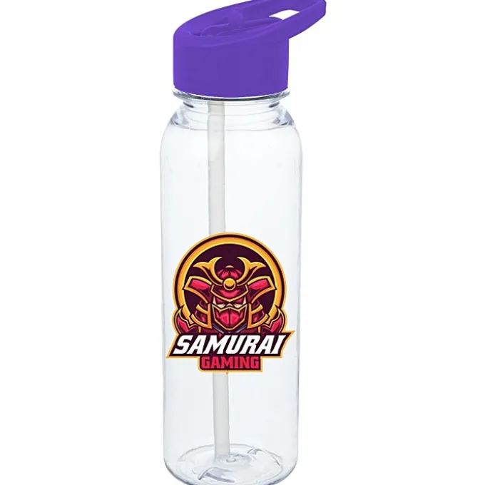 Clear Impact Outdoor Bottle with Flip Straw Lid - 24 oz - Full Color