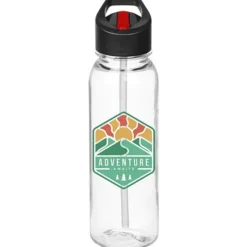 Clear Impact Outdoor Bottle with Two-Tone Flip Straw Lid - 24 oz - Full Color
