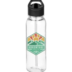 Clear Impact Outdoor Bottle with Two-Tone Flip Straw Lid - 24 oz - Full Color