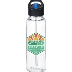 Clear Impact Outdoor Bottle with Two-Tone Flip Straw Lid - 24 oz - Full Color