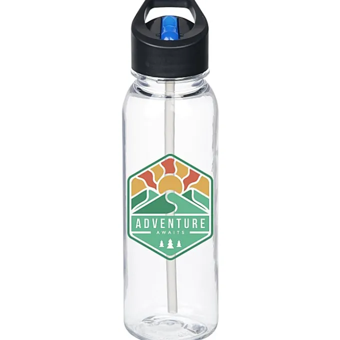 Clear Impact Outdoor Bottle with Two-Tone Flip Straw Lid - 24 oz - Full Color