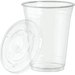 Clear Soft Plastic Cup with Lid - 16 oz