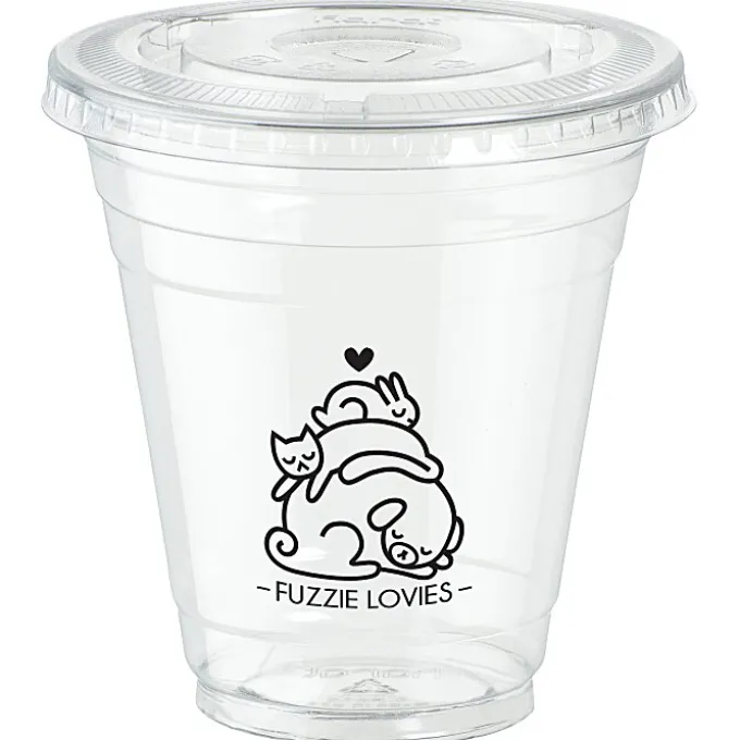 Clear Soft Plastic Cup with Lid - 12 oz