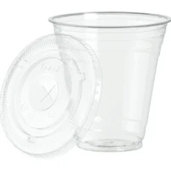 Clear Soft Plastic Cup with Lid - 12 oz
