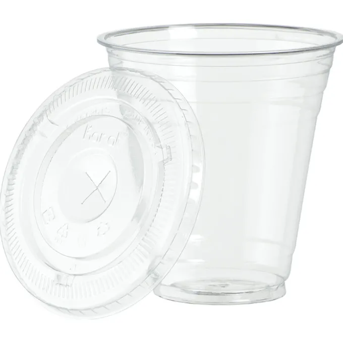 Clear Soft Plastic Cup with Lid - 12 oz