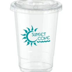 Clear Soft Plastic Cup with Lid - 10 oz