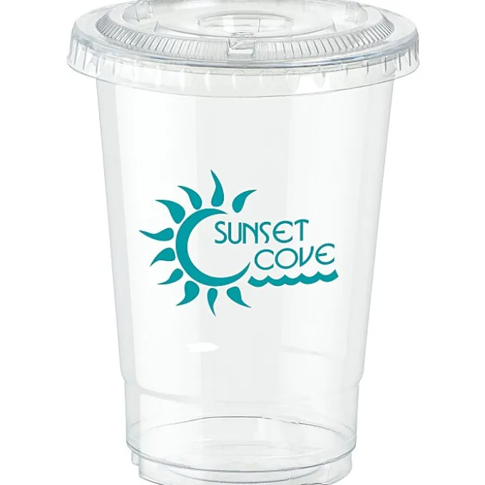 Clear Soft Plastic Cup with Lid - 10 oz