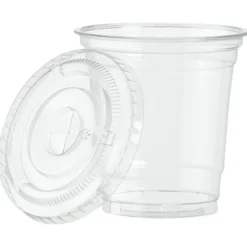 Clear Soft Plastic Cup with Lid - 8 oz