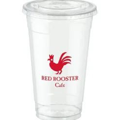 Clear Soft Plastic Cup with Lid - 24 oz