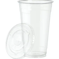 Clear Soft Plastic Cup with Lid - 24 oz