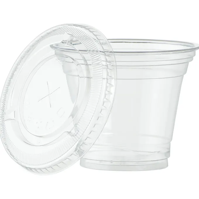 Clear Soft Plastic Cup with Lid - 9 oz