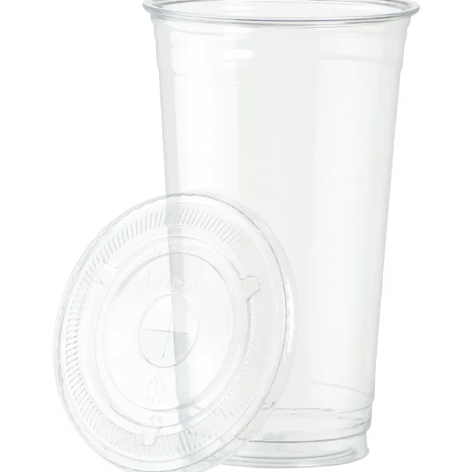 Clear Soft Plastic Cup with Lid - 32 oz