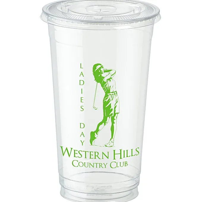 Clear Soft Plastic Cup with Lid - 32 oz