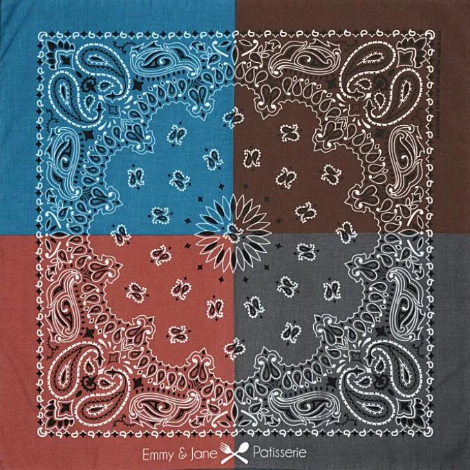 Colorblock Paisley Bandana - 22 inches x 22 inches